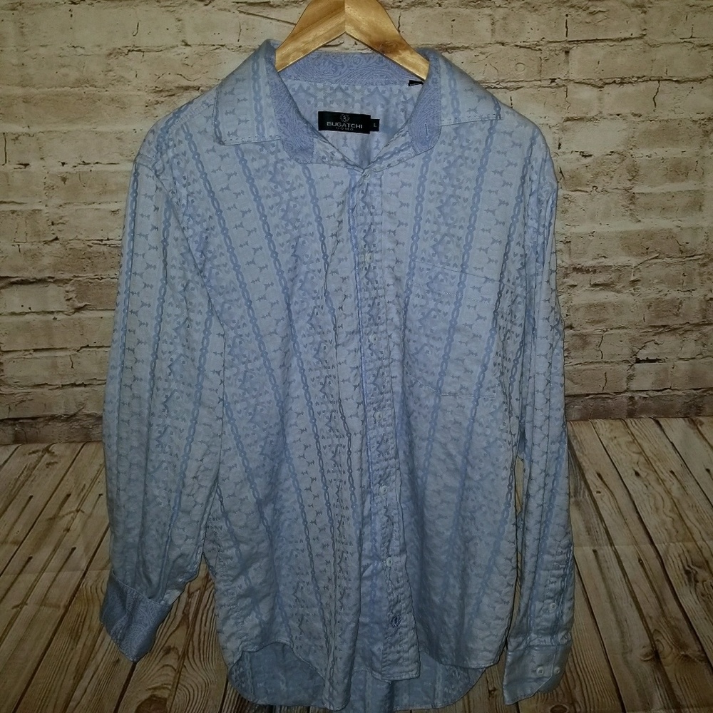 Bugatchi Flip Cuff Men's Button Down Shirt Large